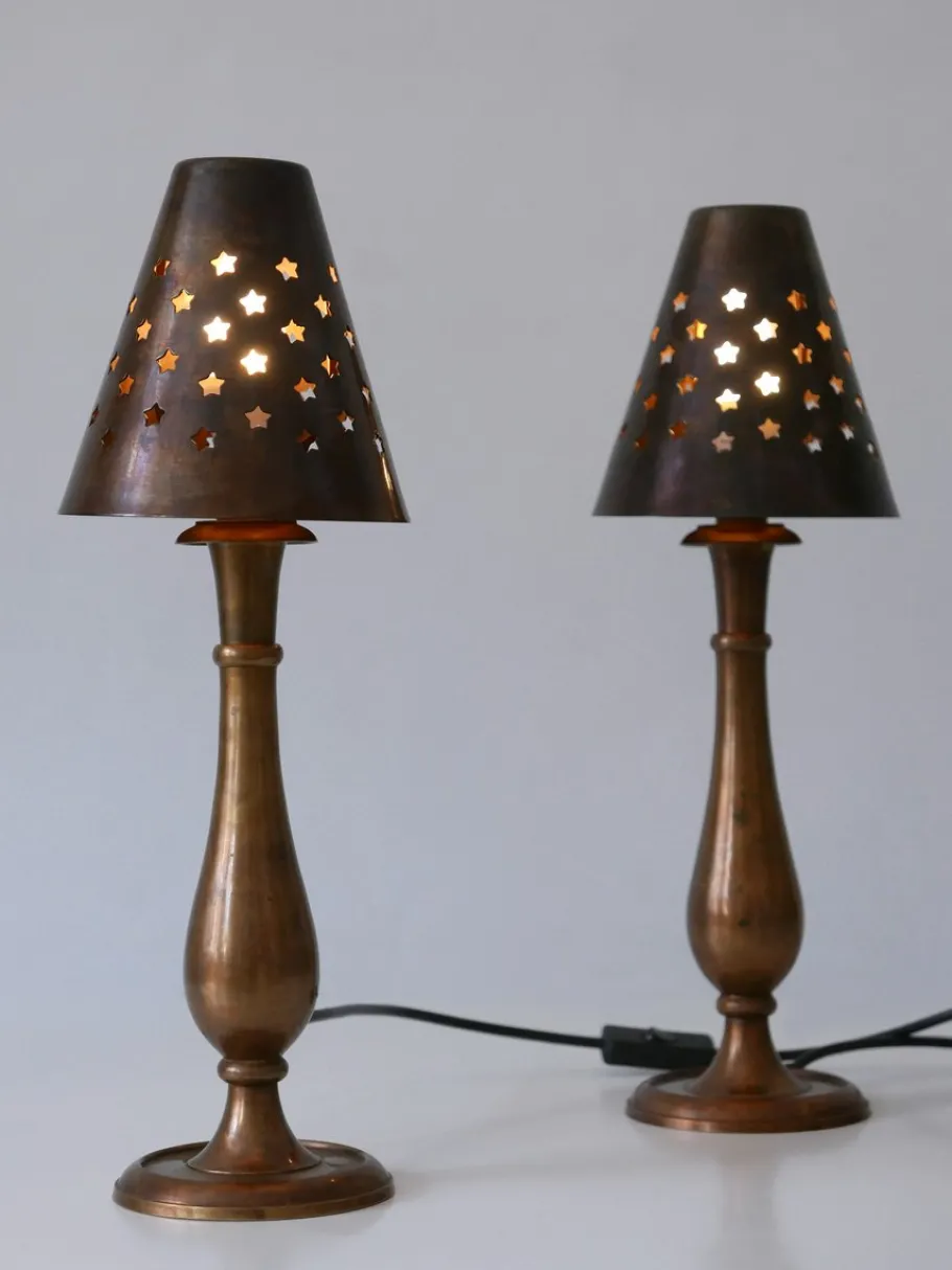 Discount Pamono Mid-Century Modern Brass Side Table Lamps by Lambert, Germany, 1970s, Set of 2