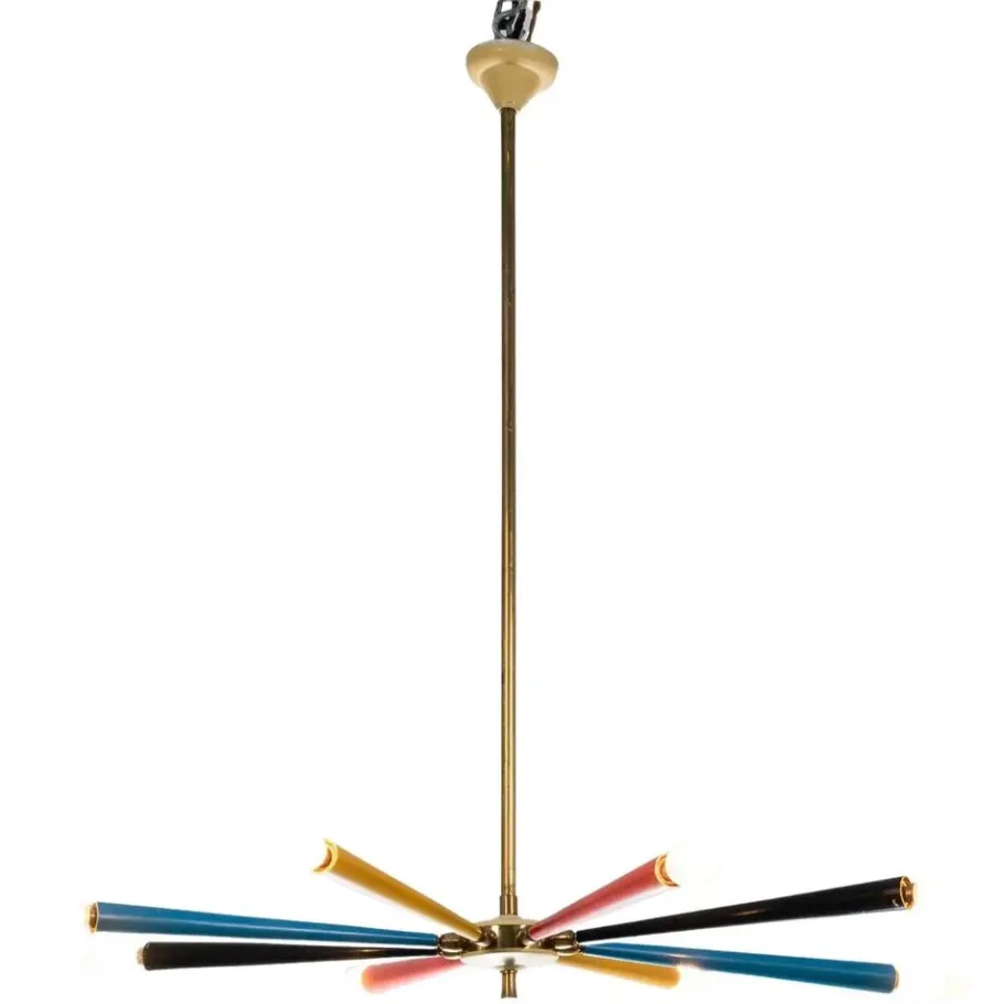 Best Pamono Mid-Century Modern Brass Sputnik Chandelier from Arredoluce, 1950s
