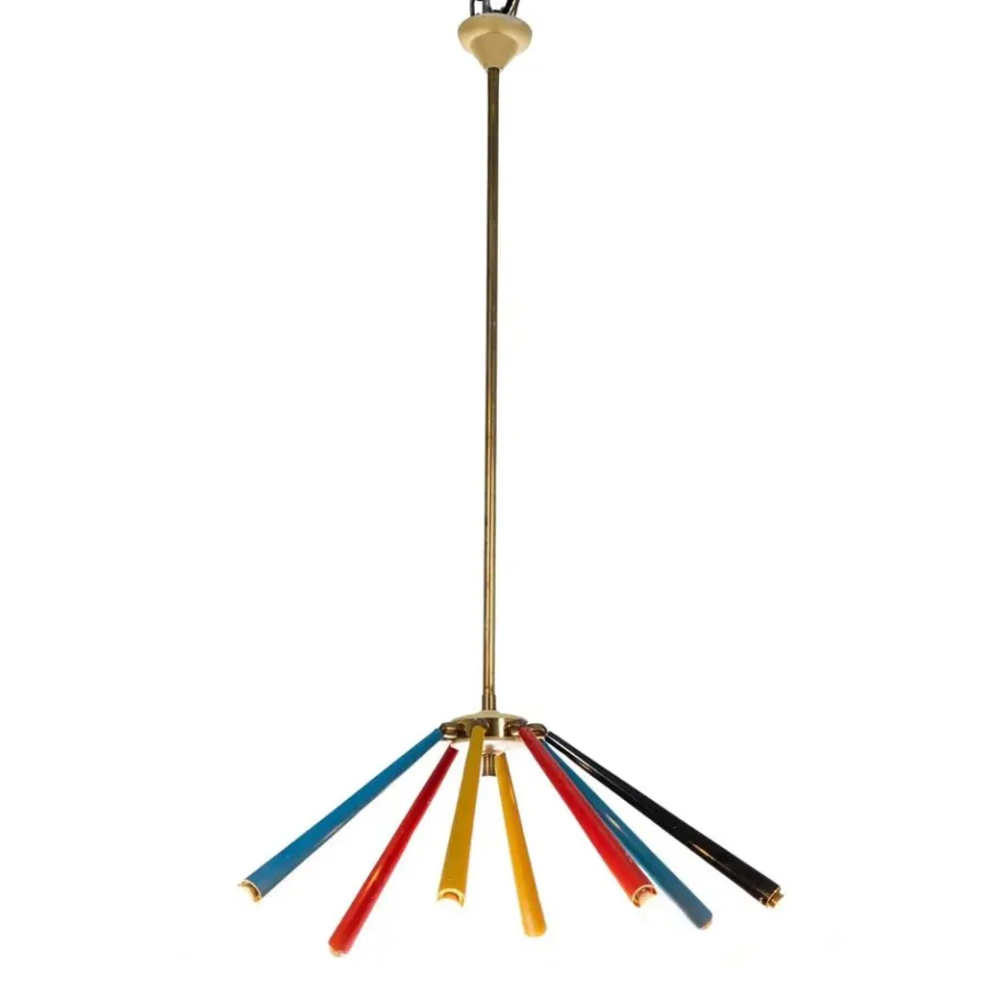 Best Pamono Mid-Century Modern Brass Sputnik Chandelier from Arredoluce, 1950s