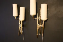 Clearance Pamono Mid-Century Modern Bronze Wall Sconces by Felix Agostini, 1990s, Set of 2