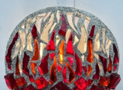 Clearance Pamono Mid-Century Modern Brutalist Glass and Concrete Wall Lamp, 1960s