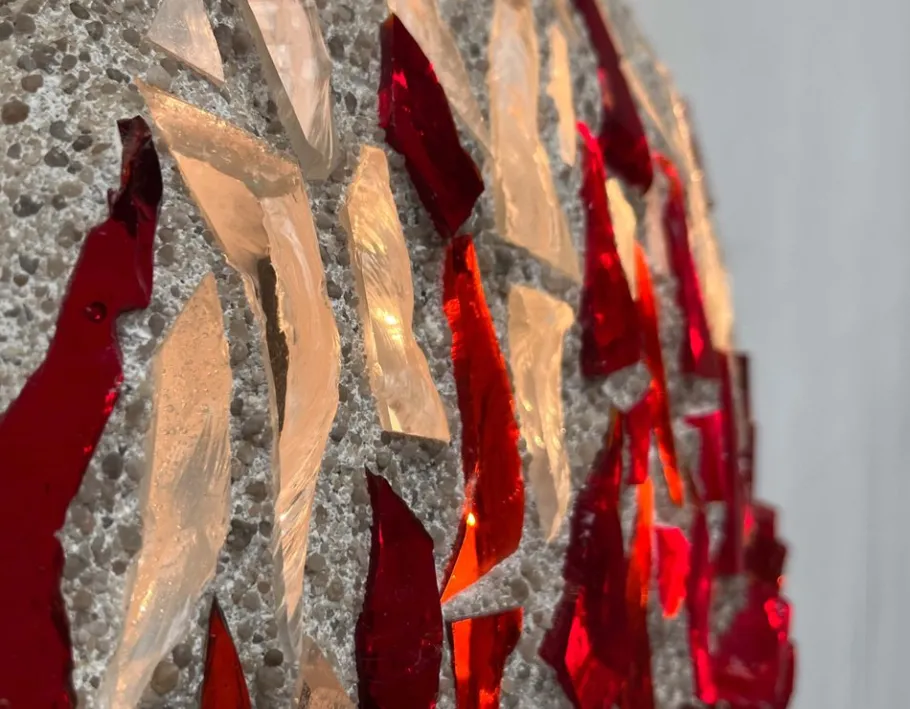 Clearance Pamono Mid-Century Modern Brutalist Glass and Concrete Wall Lamp, 1960s