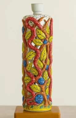 Discount Pamono Mid-Century Modern Ceramic Lamp Base with Eden-Inspired Relief Motifs, 1960s