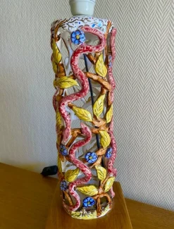 Discount Pamono Mid-Century Modern Ceramic Lamp Base with Eden-Inspired Relief Motifs, 1960s