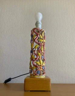 Discount Pamono Mid-Century Modern Ceramic Lamp Base with Eden-Inspired Relief Motifs, 1960s