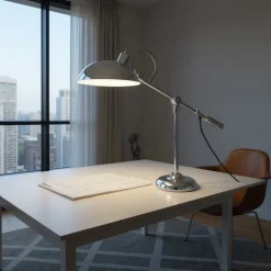 Clearance Pamono Mid-Century Modern Chrome Adjustable Desk Lamp by Yasuaki Sasamoto for Dulton Co., Japan, 1970s