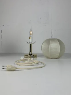 Pamono Midcentury Modern Cocoon and Brass Table Lamps from Goldkant Leuchten, 1960s, Set of 2