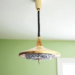 Discount Pamono Mid-Century Modern Cream Metal Retractable Dining Room Light, 1960s