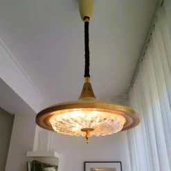 Discount Pamono Mid-Century Modern Cream Metal Retractable Dining Room Light, 1960s