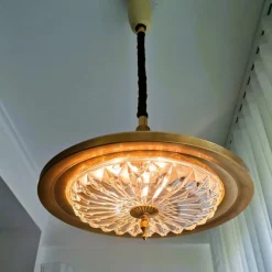 Discount Pamono Mid-Century Modern Cream Metal Retractable Dining Room Light, 1960s