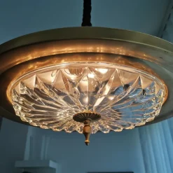 Discount Pamono Mid-Century Modern Cream Metal Retractable Dining Room Light, 1960s