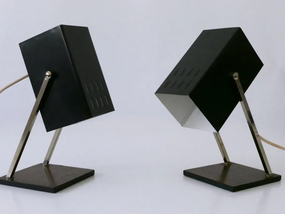 Discount Pamono Mid-Century Modern Cube Table Lamps from Kaiser Leuchten, Germany, 1960s, Set of 2