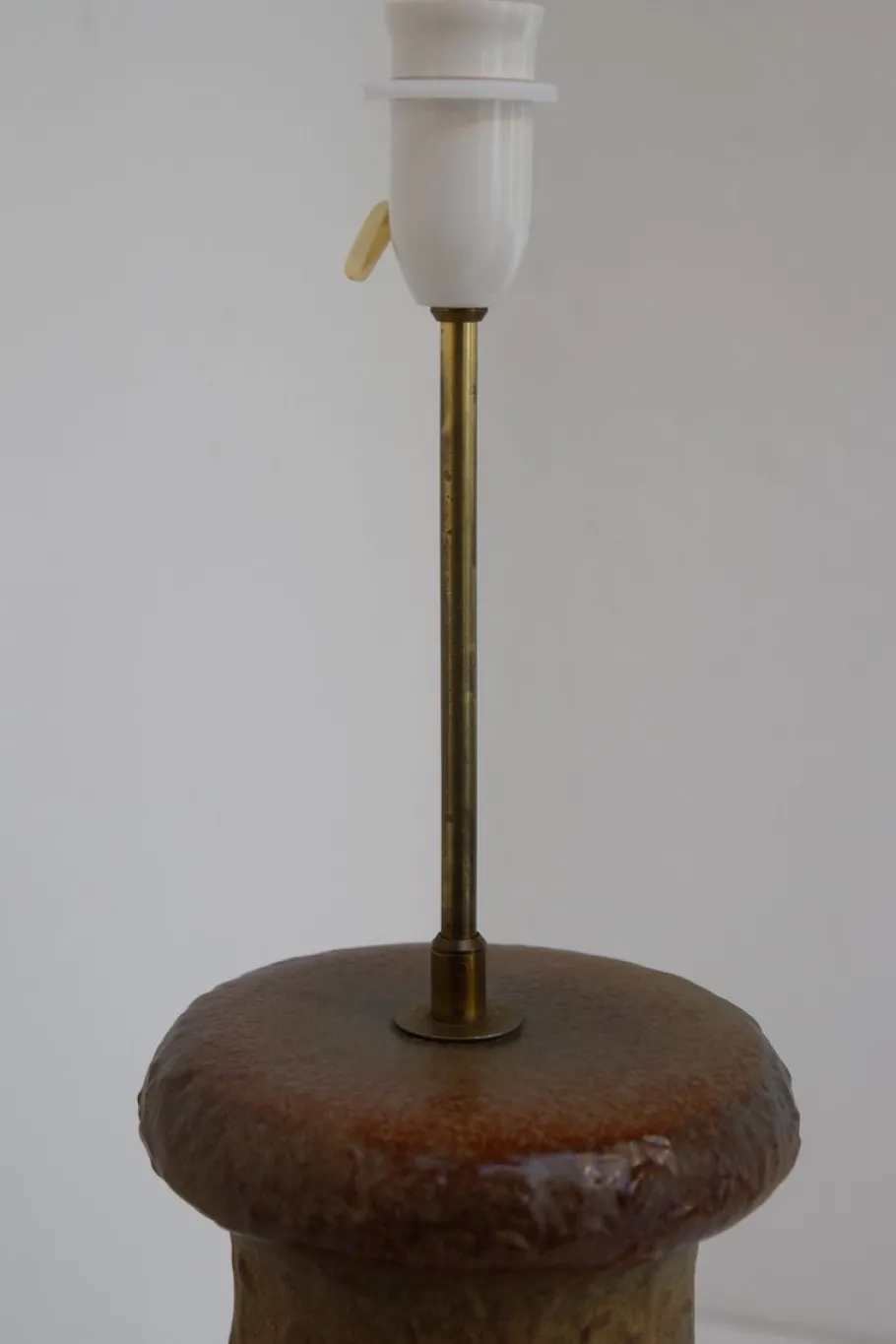 New Pamono Mid-Century Modern Danish Circular Stoneware Floor Lamp, 1960s