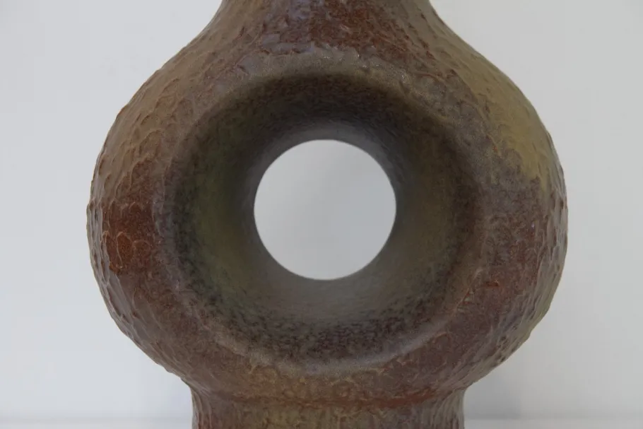 New Pamono Mid-Century Modern Danish Circular Stoneware Floor Lamp, 1960s