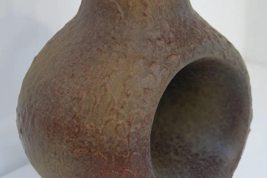 New Pamono Mid-Century Modern Danish Circular Stoneware Floor Lamp, 1960s