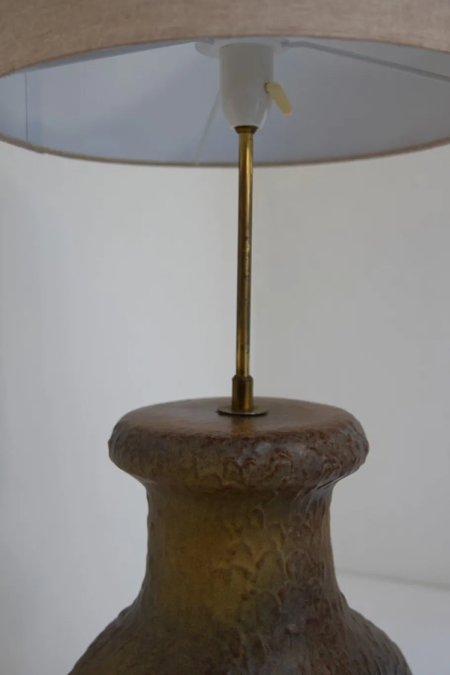 New Pamono Mid-Century Modern Danish Circular Stoneware Floor Lamp, 1960s