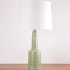 Sale Pamono Mid-Century Modern Danish Green Glaze Ceramic Table Lamp with Shade from Palshus, 1960s