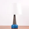 Clearance Pamono Mid-Century Modern Danish Turquoise Blue and Brown Ceramic Table Lamp with Lampshade from Kähler, 1960s