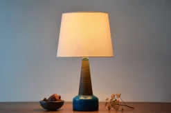 Clearance Pamono Mid-Century Modern Danish Turquoise Blue and Brown Ceramic Table Lamp with Lampshade from Kähler, 1960s