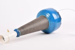 Clearance Pamono Mid-Century Modern Danish Turquoise Blue and Brown Ceramic Table Lamp with Lampshade from Kähler, 1960s