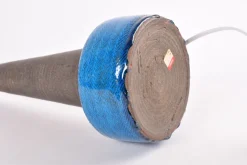 Clearance Pamono Mid-Century Modern Danish Turquoise Blue and Brown Ceramic Table Lamp with Lampshade from Kähler, 1960s