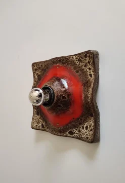 Discount Pamono Mid-Century Modern Fat Lava Ceramic Wall Light from Hustadt Leuchten, 1960s