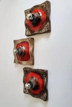 Discount Pamono Mid-Century Modern Fat Lava Ceramic Wall Light from Hustadt Leuchten, 1960s