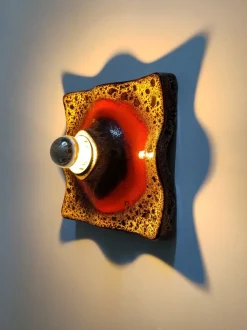 Discount Pamono Mid-Century Modern Fat Lava Ceramic Wall Light from Hustadt Leuchten, 1960s
