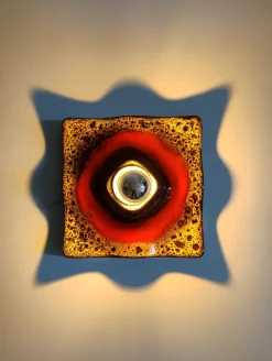 Discount Pamono Mid-Century Modern Fat Lava Ceramic Wall Light from Hustadt Leuchten, 1960s