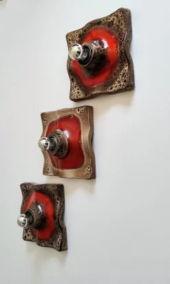 Discount Pamono Mid-Century Modern Fat Lava Ceramic Wall Light from Hustadt Leuchten, 1960s