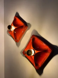 Discount Pamono Mid-Century Modern Fat Lava Ceramic Wall Lights from Hustadt Leuchten, 1960s, Set of 2