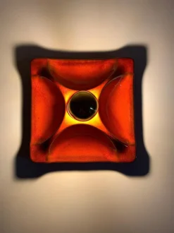 Discount Pamono Mid-Century Modern Fat Lava Ceramic Wall Lights from Hustadt Leuchten, 1960s, Set of 2