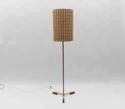 Discount Pamono Mid-Century Modern Floor Lamp in Brass and Teak from Temde, Switzerland, 1960s