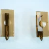 Sale Pamono Mid-Century Modern Glass and Brass Sconces, 1960s, Set of 2