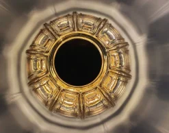 Discount Pamono Mid-Century Modern Glass and Brass Wall Sconce or Flush Mount from Glashütte Limburg, Germany, 1960s