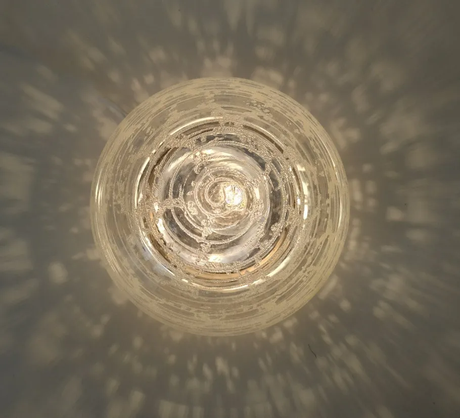 New Pamono Mid-Century Modern Glass Flush Mounts from Hillebrand Lighting, 1960s, Set of 2