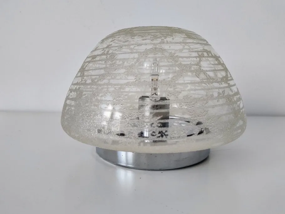 New Pamono Mid-Century Modern Glass Flush Mounts from Hillebrand Lighting, 1960s, Set of 2