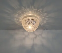 New Pamono Mid-Century Modern Glass Flush Mounts from Hillebrand Lighting, 1960s, Set of 2