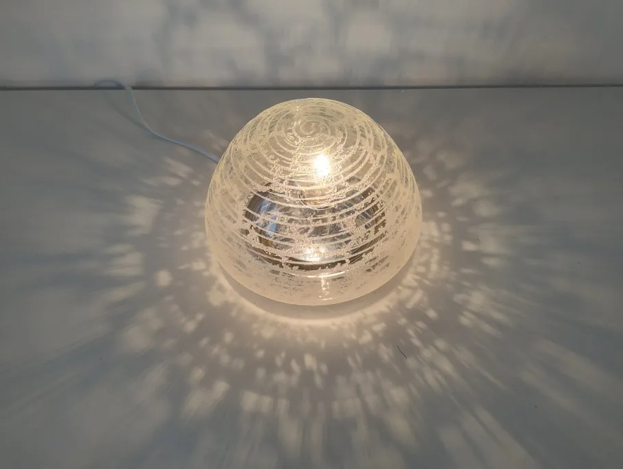 New Pamono Mid-Century Modern Glass Flush Mounts from Hillebrand Lighting, 1960s, Set of 2