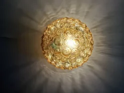 Sale Pamono Mid-Century Modern Glass Wall or Ceiling Lamp attributed to Glashütte Limburg, Germany, 1960s