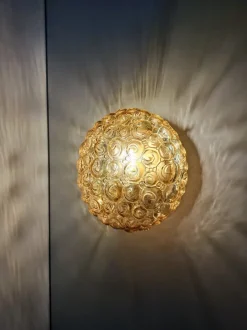 Sale Pamono Mid-Century Modern Glass Wall or Ceiling Lamp attributed to Glashütte Limburg, Germany, 1960s