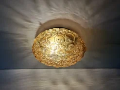 Sale Pamono Mid-Century Modern Glass Wall or Ceiling Lamp attributed to Glashütte Limburg, Germany, 1960s