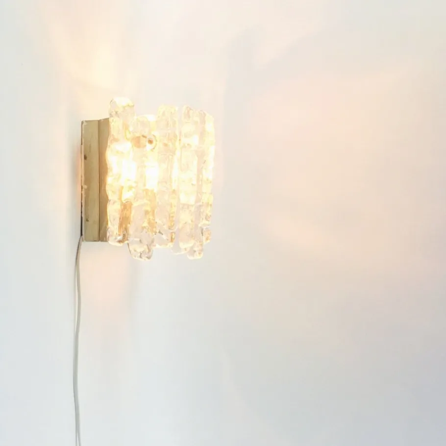 Best Pamono Mid-Century Modern Ice Glass Wall Lamps by J.T. Kalmar for Kalmar Franken, 1960s, Set of 2