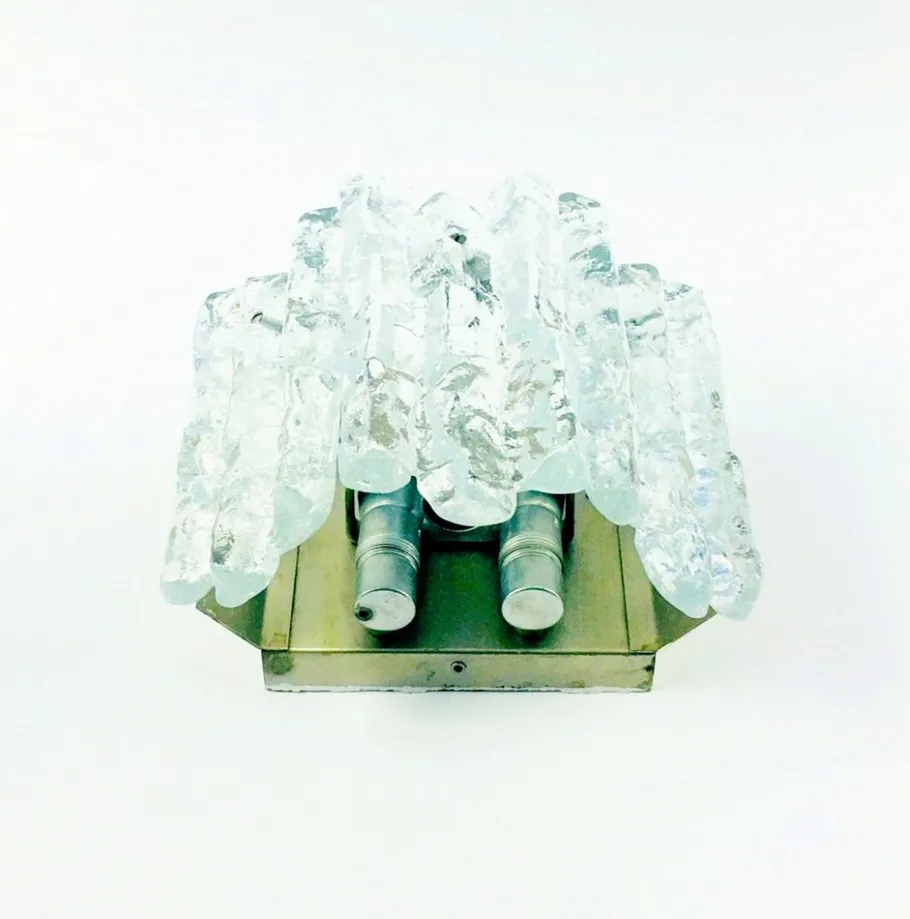 Best Pamono Mid-Century Modern Ice Glass Wall Lamps by J.T. Kalmar for Kalmar Franken, 1960s, Set of 2