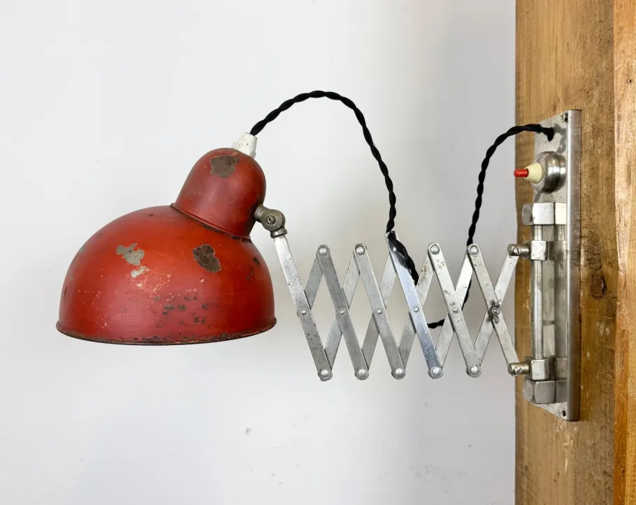 New Pamono Mid-Century Modern Industrial Scissor Wall Lamp, 1950s