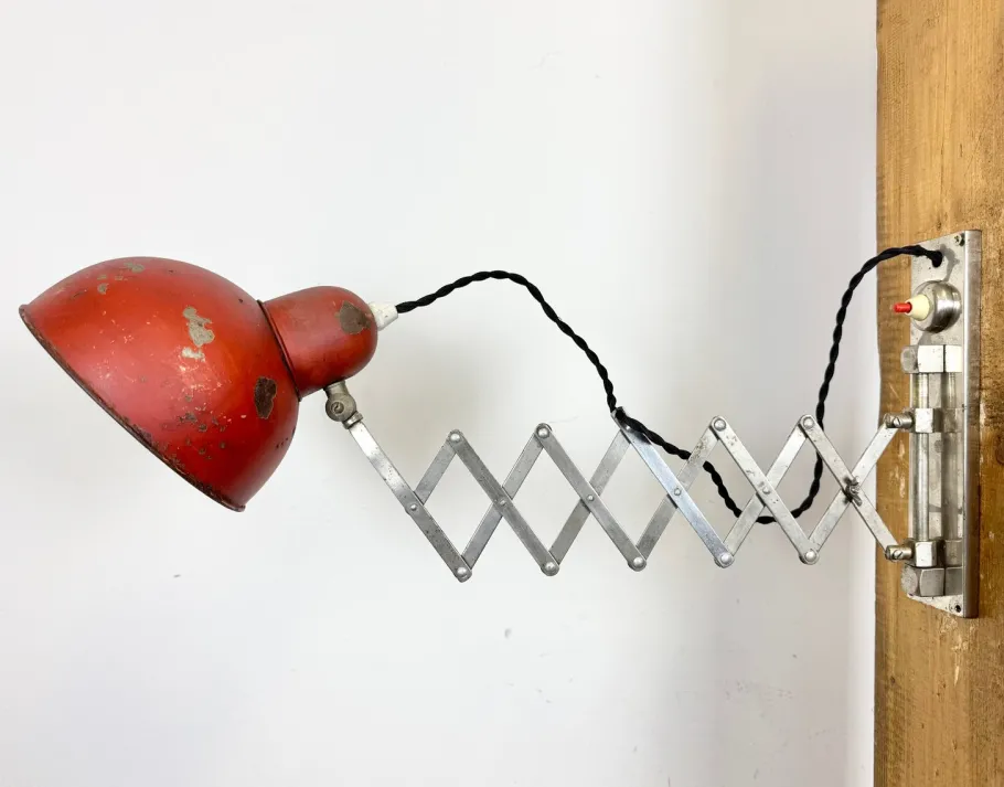 New Pamono Mid-Century Modern Industrial Scissor Wall Lamp, 1950s