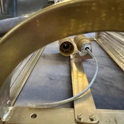 Sale Pamono Mid-Century Modern Italian Wall Sconces in Brass and Glass, 1980s, Set of 2