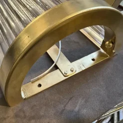 Sale Pamono Mid-Century Modern Italian Wall Sconces in Brass and Glass, 1980s, Set of 2