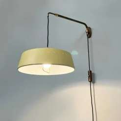 New Pamono Mid-Century Modern Italian Wall Lamp in Brass and Metal by Chiarini, 1950s