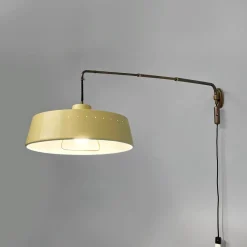 New Pamono Mid-Century Modern Italian Wall Lamp in Brass and Metal by Chiarini, 1950s